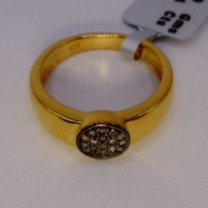 Gold plated sterling silver diamonds ring